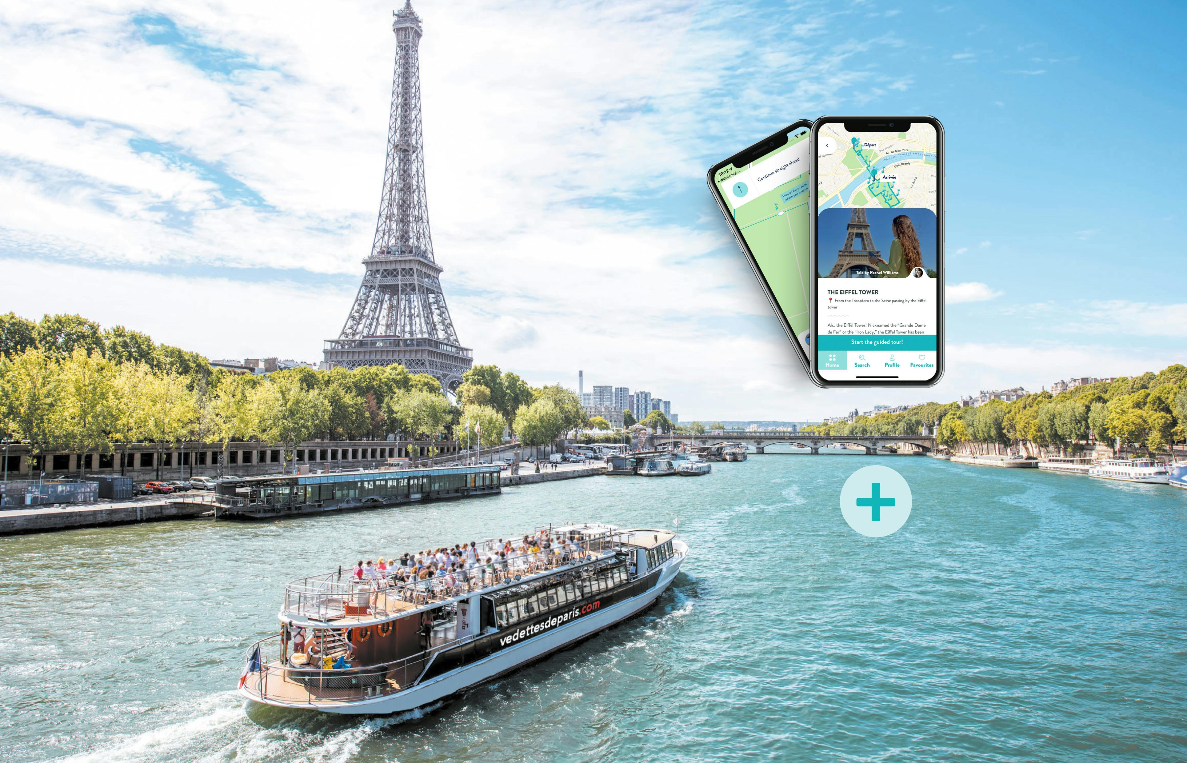 Crucero por el Sena y recorrido por los alrededores de la Torre Eiffel con tu móvil