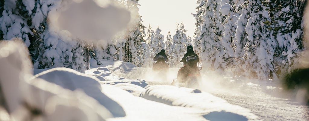 Half-day long-distance snowmobiling in Levi