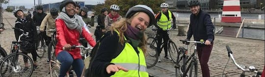 Copenhague sustentável do futuro passeio de bicicleta