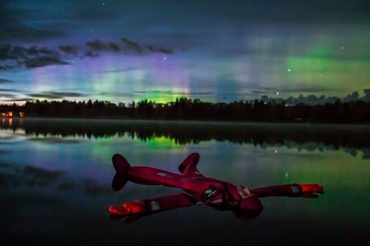 Arctic ice floating experience in Levi