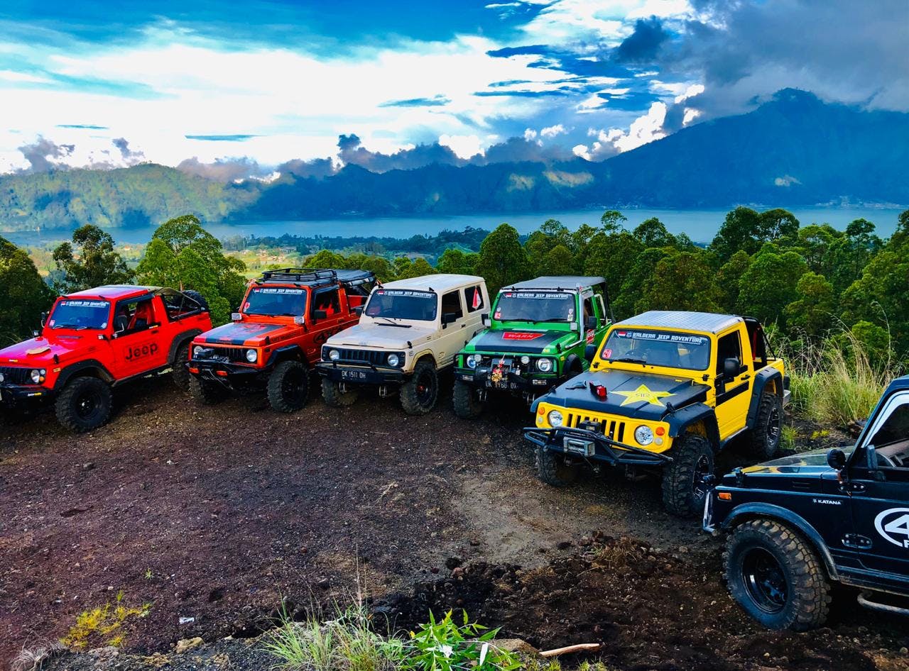 4x4 classic jeep tour with waterfall, Batur Caldera sunrise and Batur black lava volcano Musement