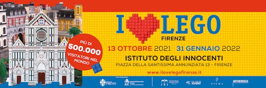 Biglietti di ingresso per la mostra “I Love Lego” al museo degli Innocenti di Firenze