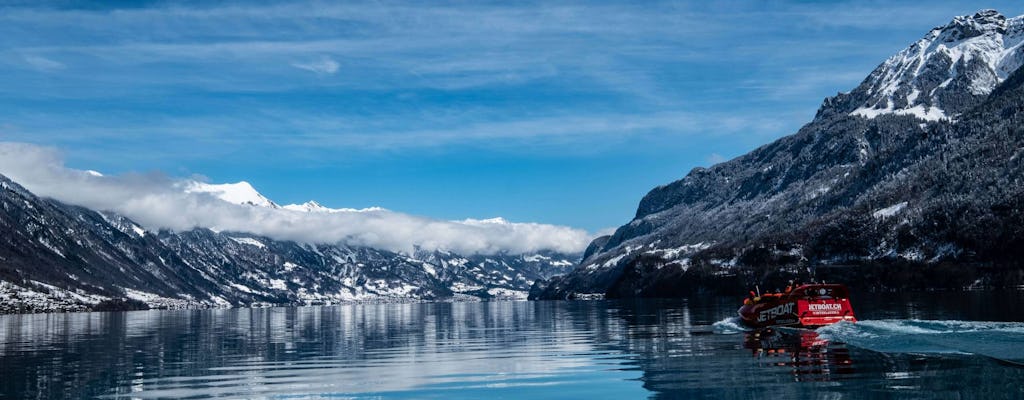 Passeio de jetboat de inverno no Lago Brienz