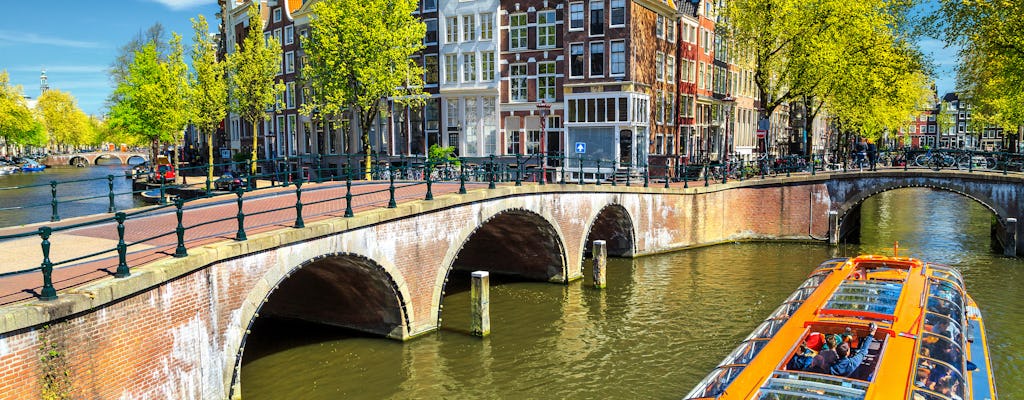 Cruzeiro pelo canal de Amsterdã de Jordaan e ilhas da cidade