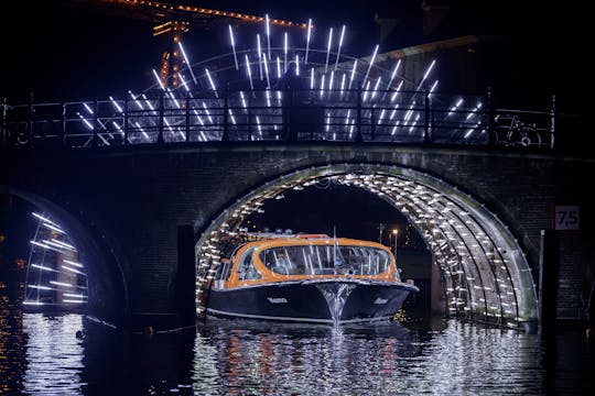 Croisière pendant le Festival des Lumières d'Amsterdam au départ de Leidsekade