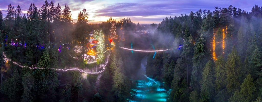 Tour guidato di Natale delle luci di Vancouver e Capilano Canyon