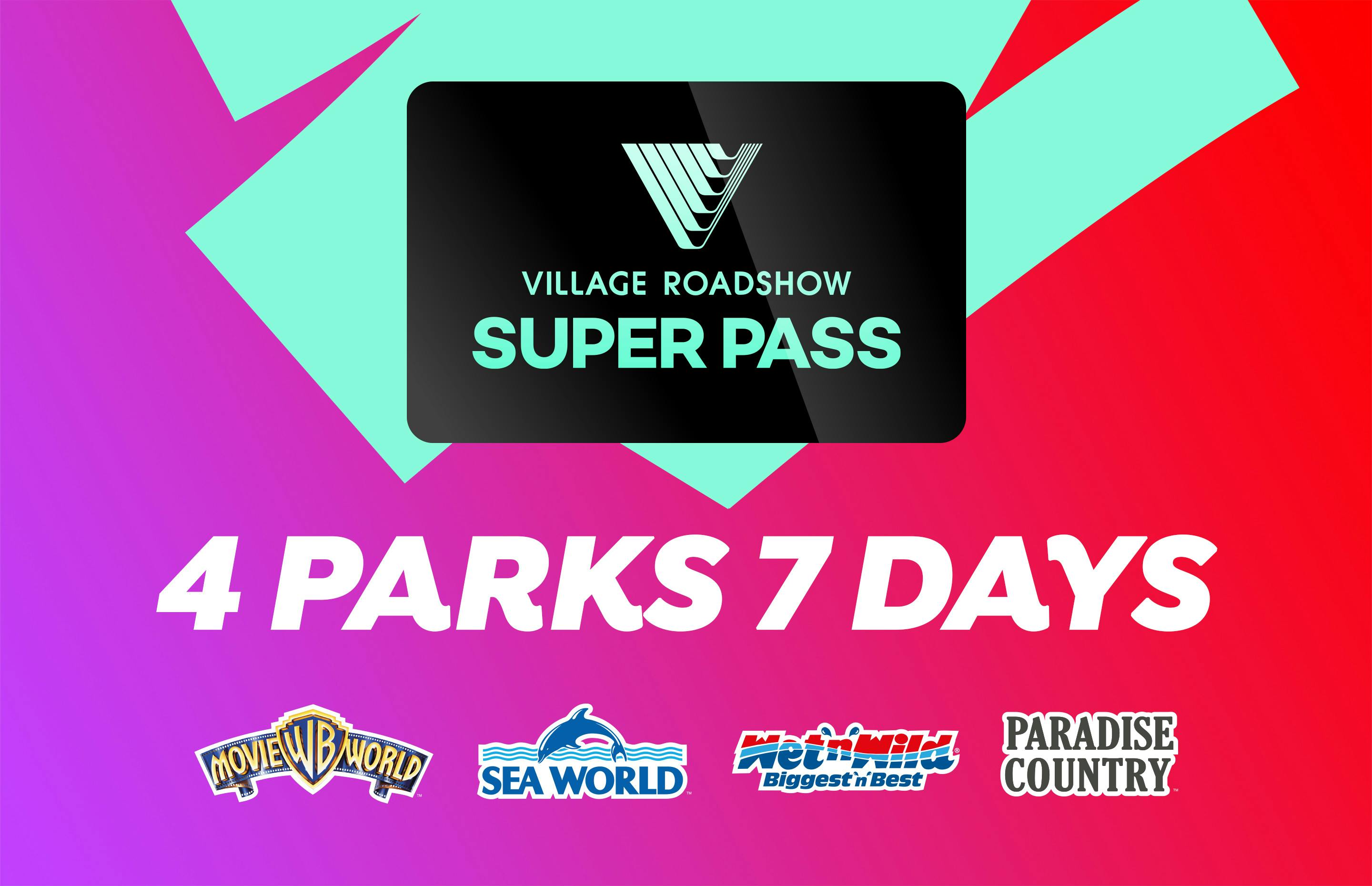 7 Tage Super Pass: Warner Bros. Movie World, Sea World, Wet'n'Wild & Paradise Country