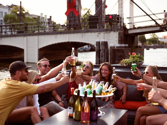 Tour privato di Amsterdam in barca con bevande illimitate