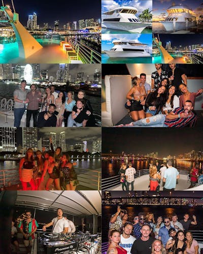 Miami boat party with free open bar and live Dj