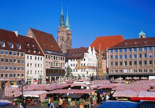 Walking audio tour through Nuremberg on mobile app