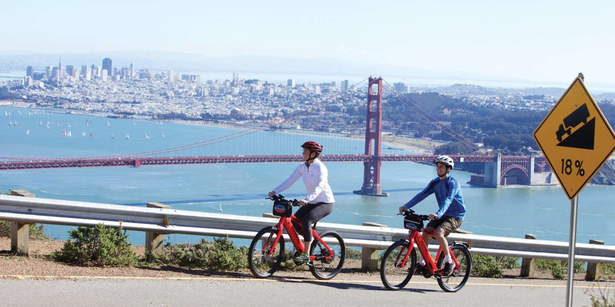 Tour guidato in bicicletta elettrica del Golden Gate Bridge di San Francisco