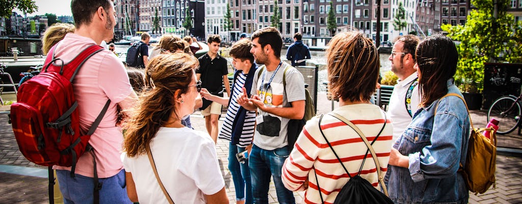 Amsterdam volledige dag combi-tour te voet, per fiets en per boot