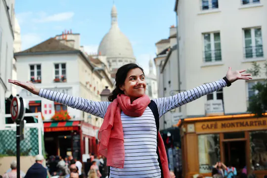 Tour audio panoramico di Montmartre su app mobile