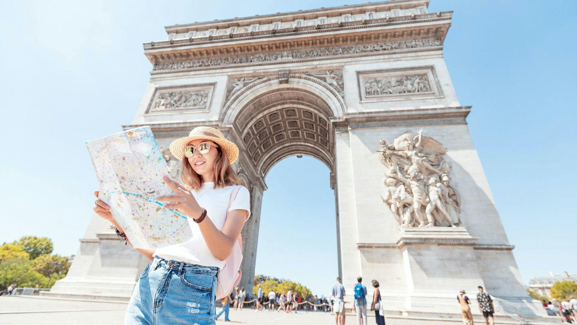 Arc de Triomphe-tickets met audiotour via app op mobiele telefoon