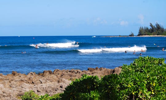 Lección de surf en grupo en Oahu