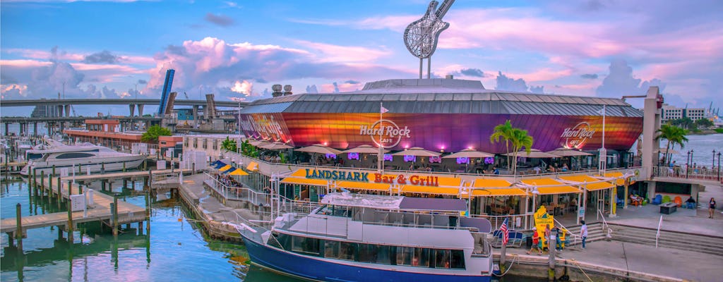 South Beach miljonair huizen cruise met maaltijd in Hard Rock Cafe