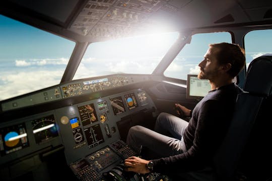 Airplane flight simulator experience in Brussels