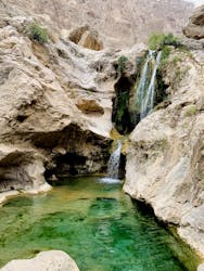 Excursão privada a Wadi Tiwi, sumidouro de Bimmah e UNESCO-Qalhat de Mascate com lancheira