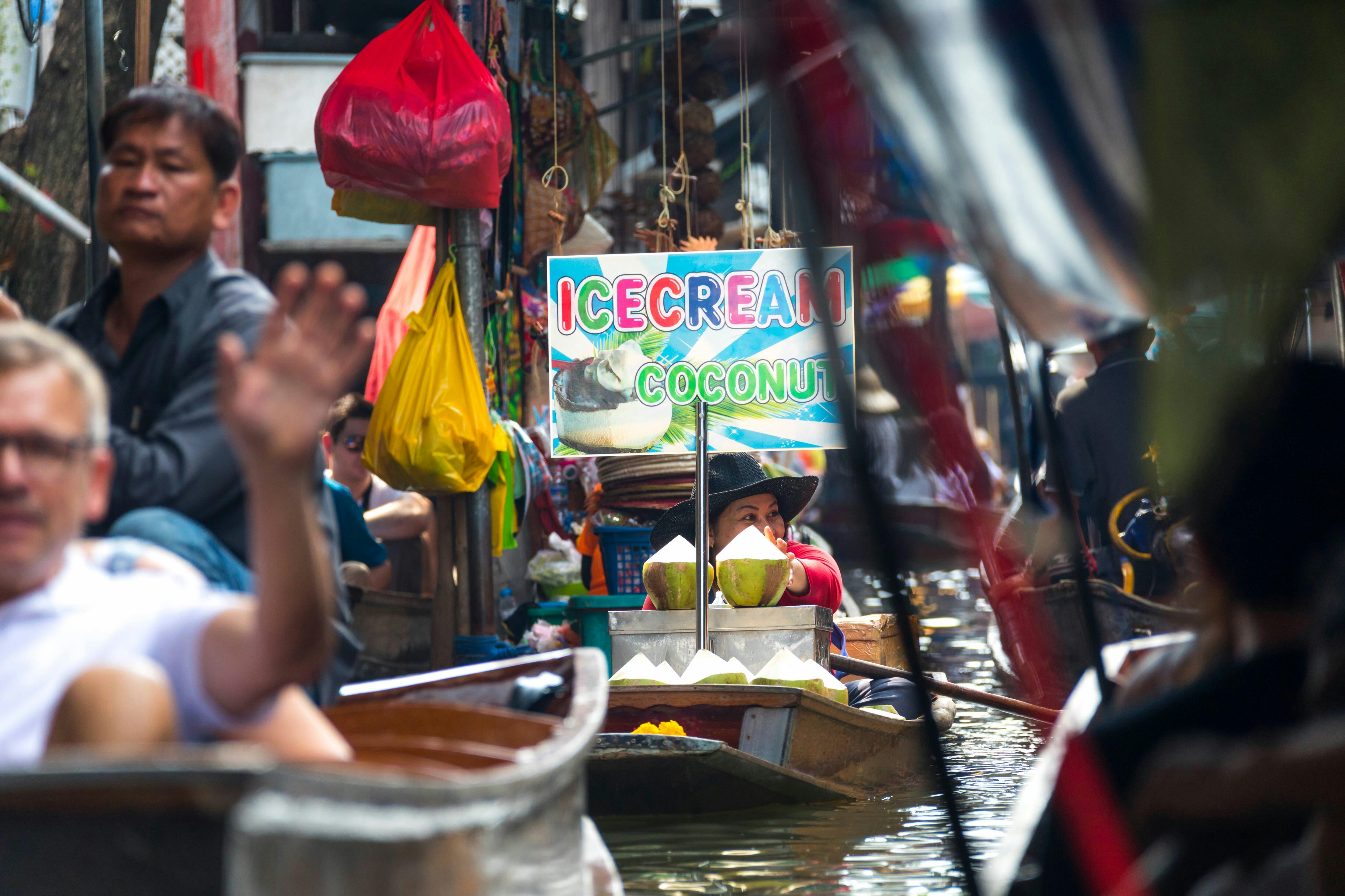 Damnoen Saduak Floating & Maeklong Railway Markets Small Group Tour