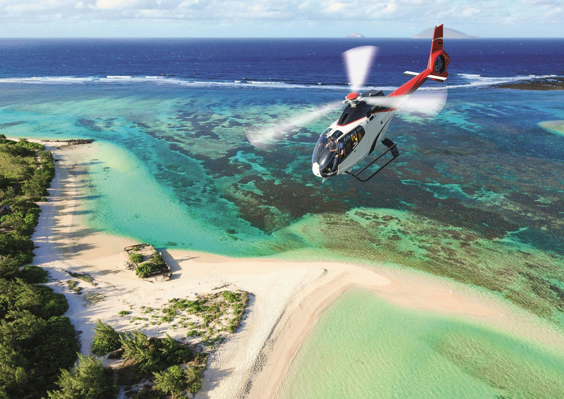 Mauritius 10-minute helicopter flight over the Grand Bay area