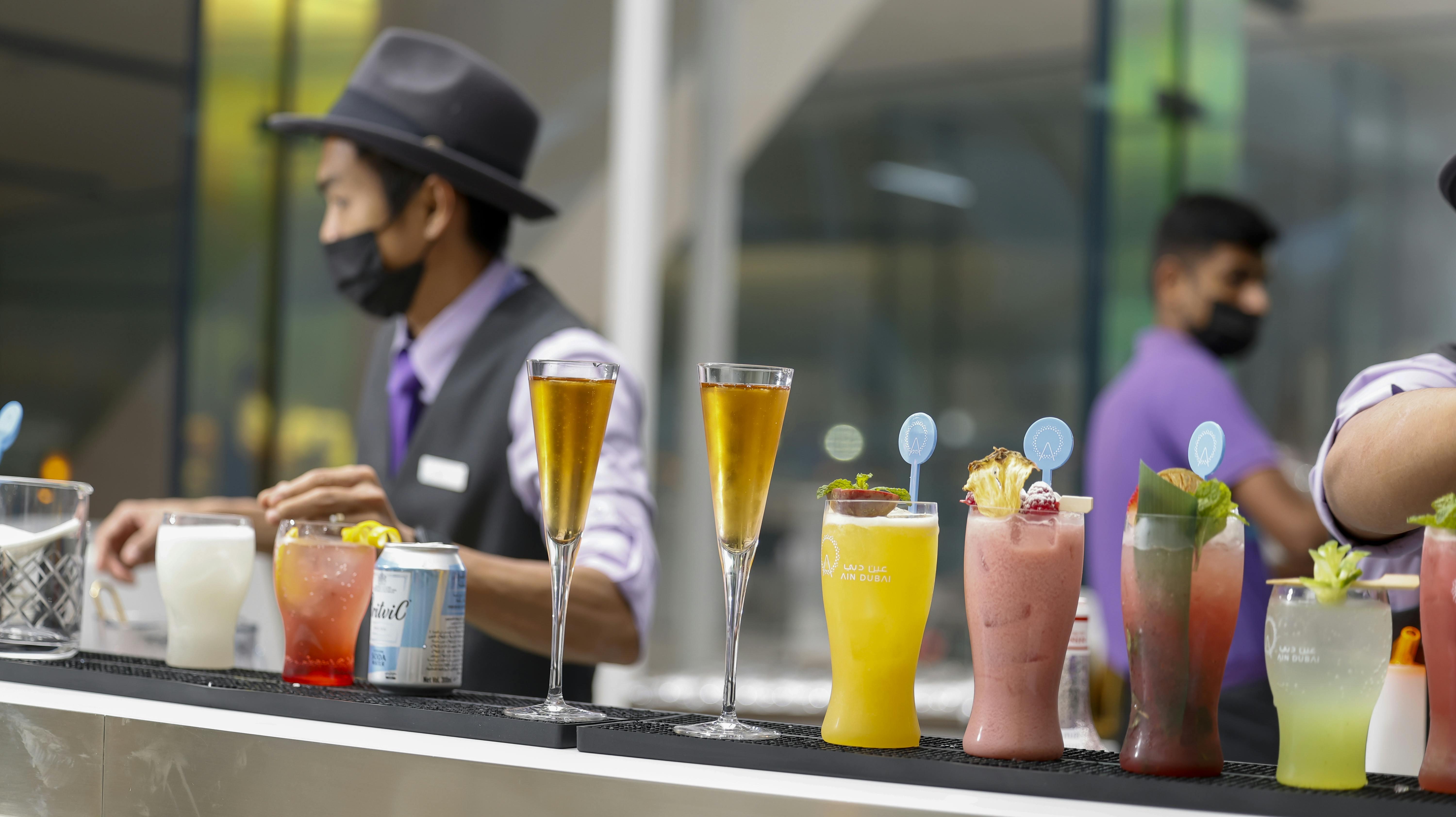 Ain Dubai premium cabin with bubbly