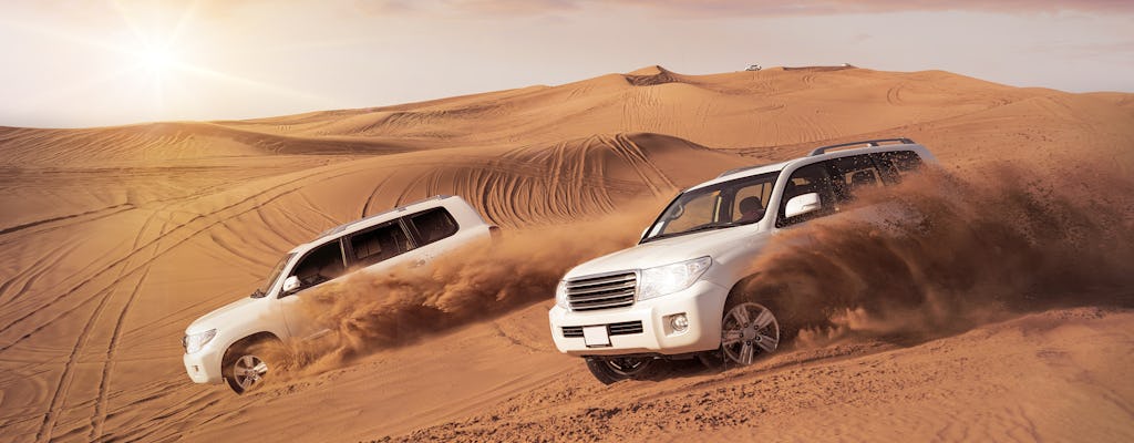 Dubai desert safari with dune bashing, sandboarding, camel ride