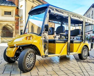 Giro turistico della città vecchia di Cracovia con un carrello da golf elettrico
