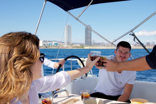 Barcelona sailing boat tour with Vermouth on board