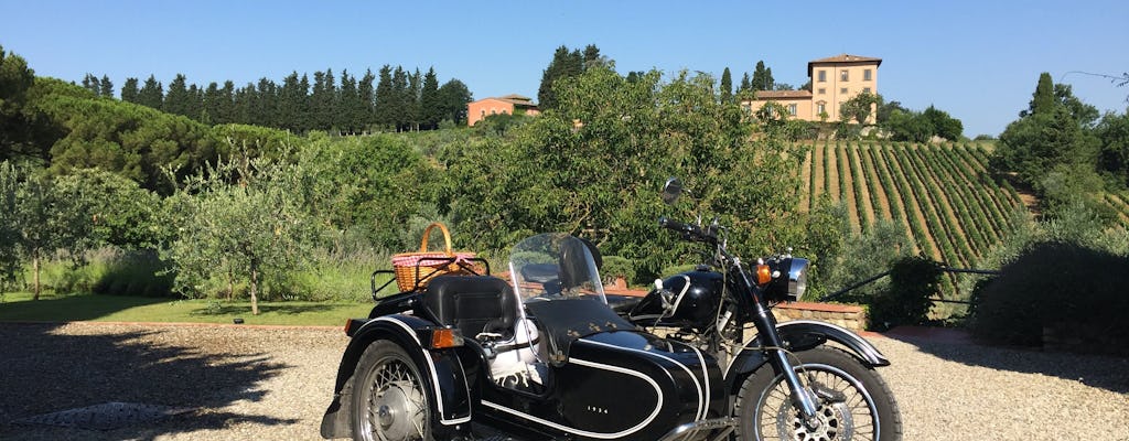 Passeio sidecar em Chianti com degustação de vinhos e almoço