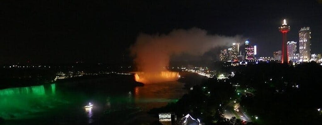 Nocna wycieczka po wodospadzie Niagara