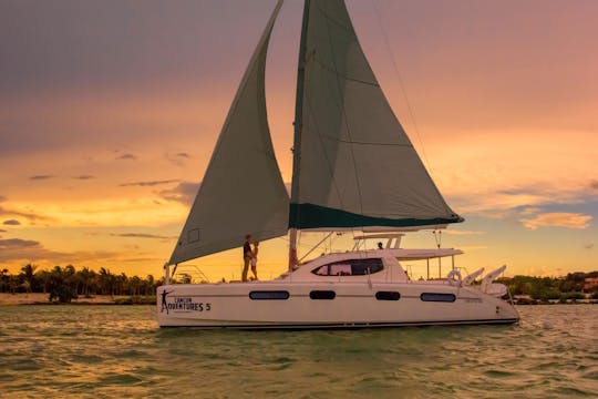 Riviera Maya zeiltocht bij zonsondergang