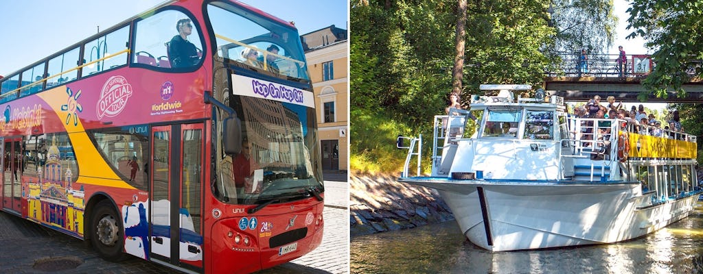 Passeio de barco de Helsínquia e ônibus hop-on-hop-off por 24 ou 48 horas