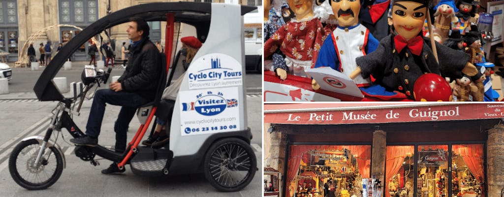 Tour 360 pedicab di Lione con visita al museo Guignol
