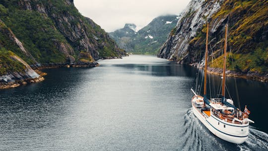Trollfjord in barca a vela da Svolvaer con guida e pasto locale