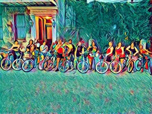 Passeio de bicicleta de festa musical em Nova Orleans