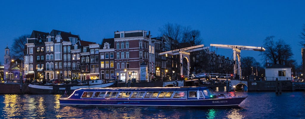 Crucero nocturno de 1 h 30 min por los canales de Ámsterdam
