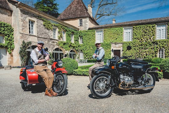 Full day tour of the Bordeaux vineyards in a sidecar