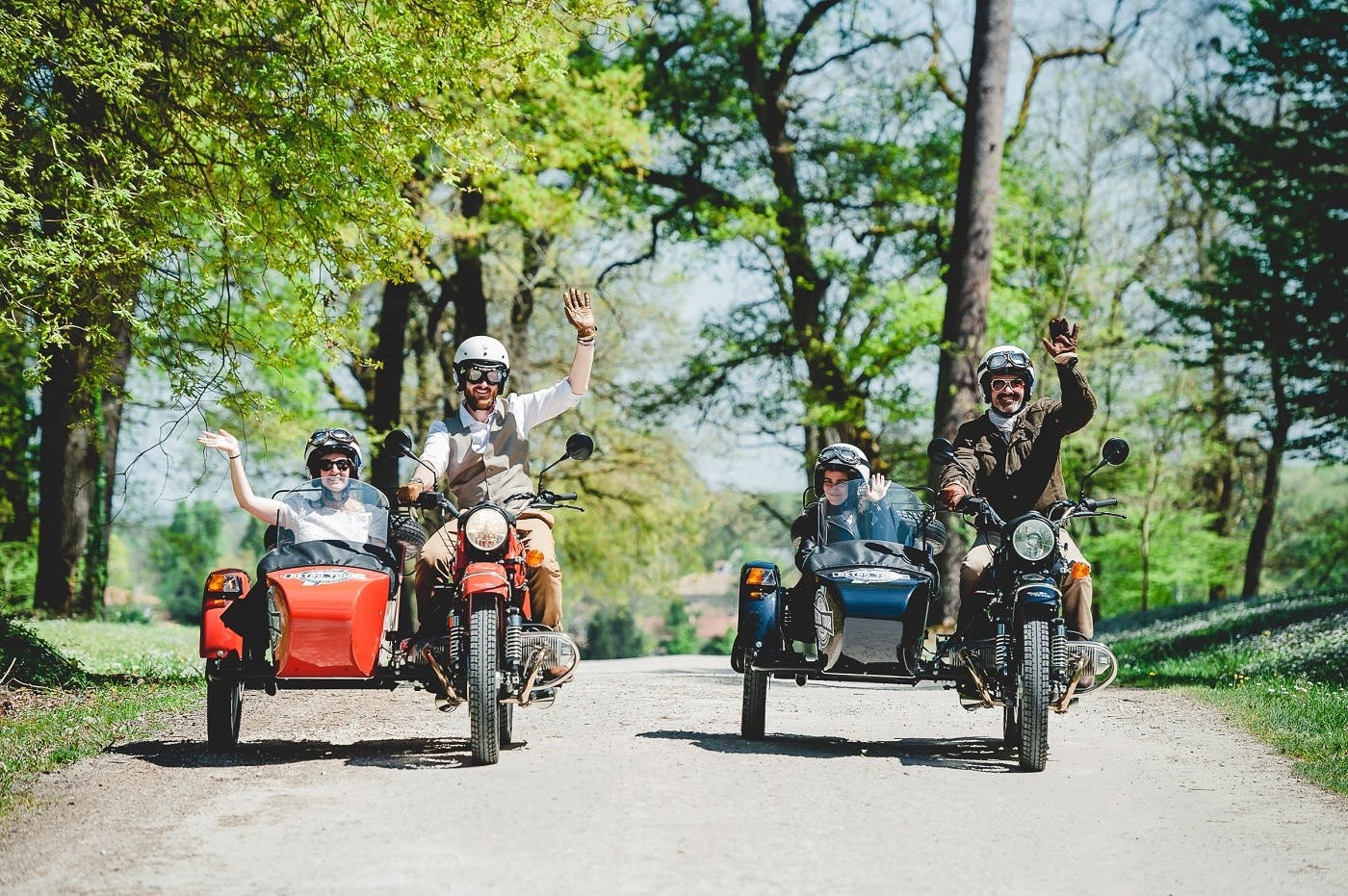 Tour de medio día por los viñedos de Burdeos en sidecar