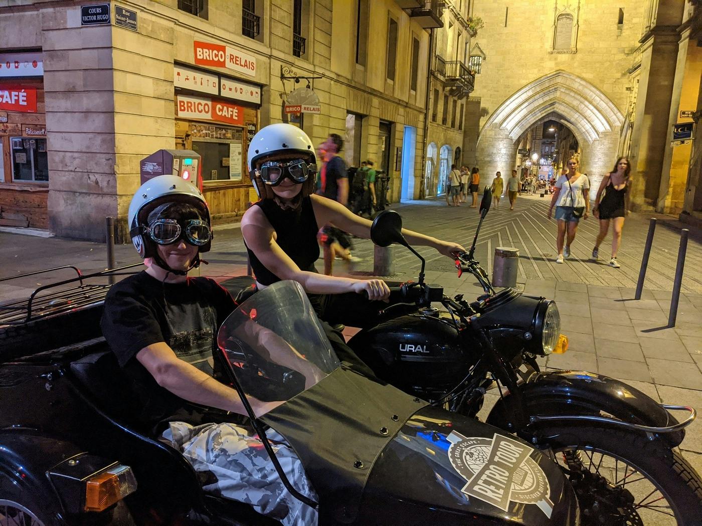 Night sidecar ride in Bordeaux Musement
