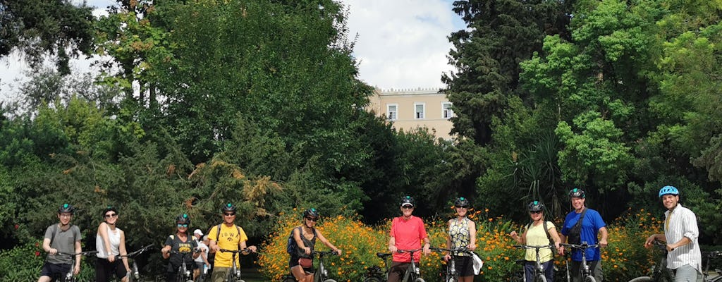 Elektrische fietstocht bij zonsondergang in Athene