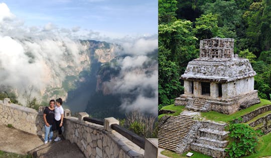Palenque, Misol Ha, Agua Azul en Sumidero Canyon 2-daagse tour vanuit Tuxtla