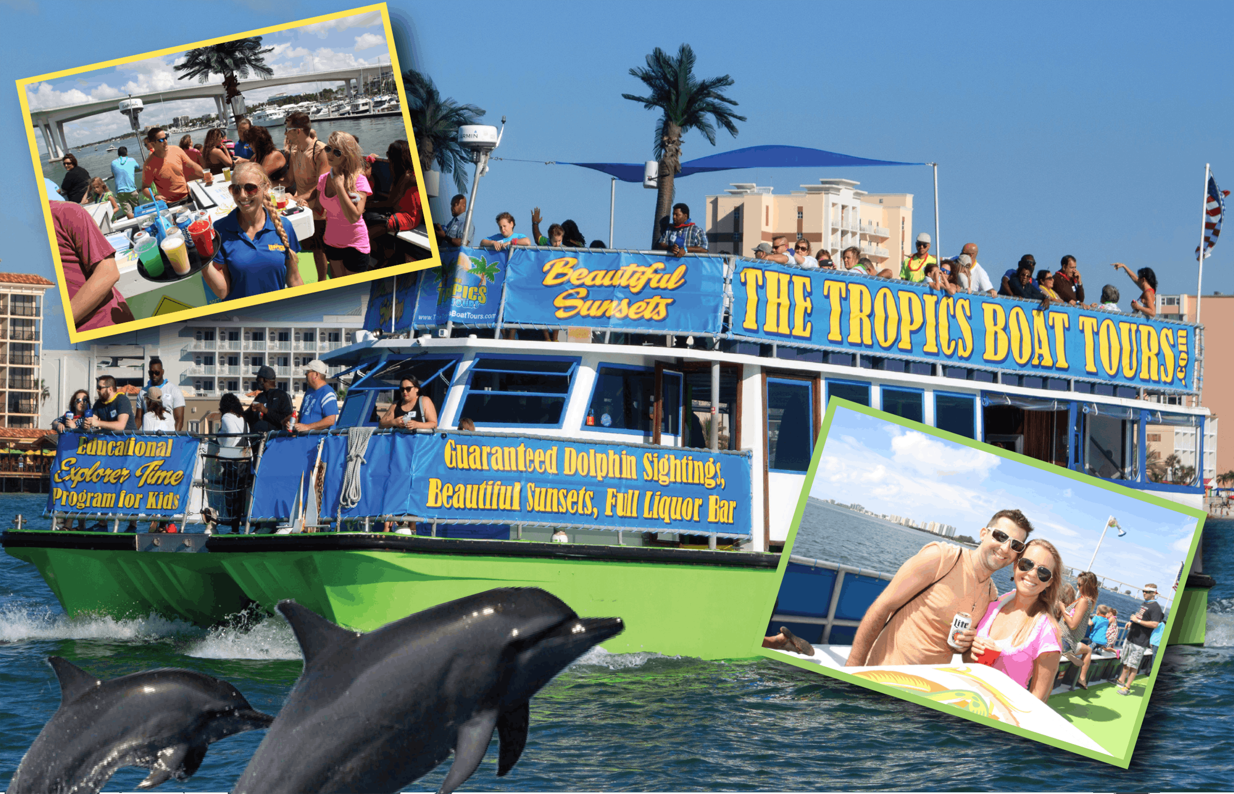 the tropics boat tours dolphin or sunset cruise tampa