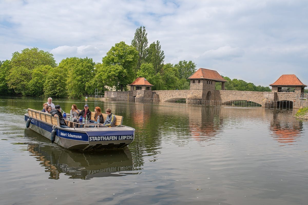 Stadsboottocht door Leipzig per motorboot