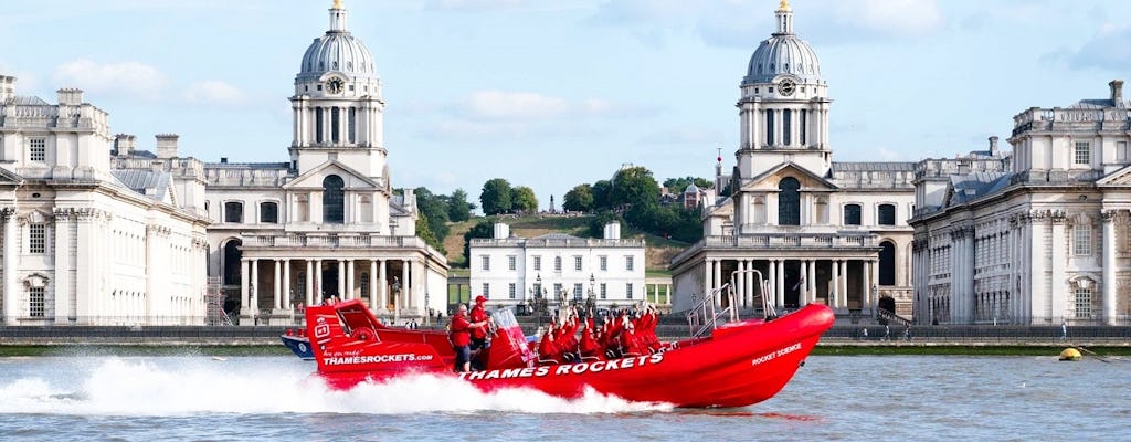 Passeio na lancha Break the barrier da Thames Rockets