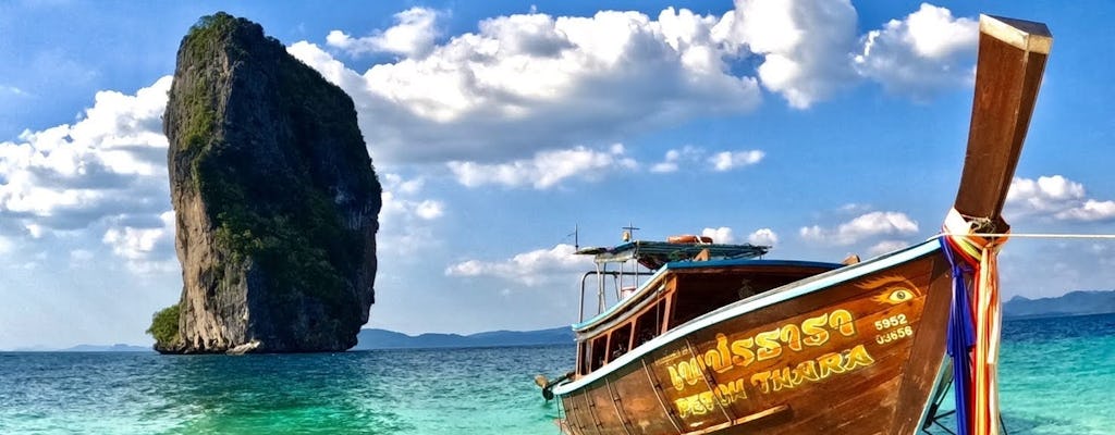 Passeio de barco com snorkel nas 4 ilhas com caminhada no tombolo saindo de Krabi