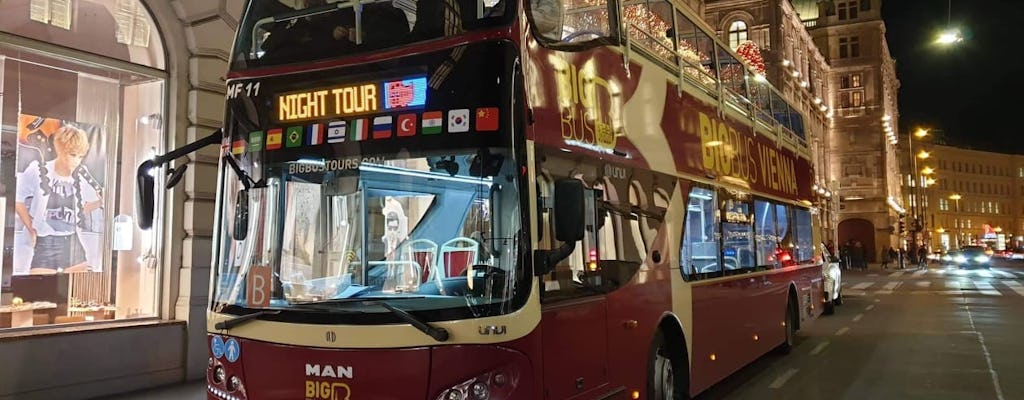 Panorama-Stadtrundfahrt mit dem Big Bus durch Wien bei Nacht