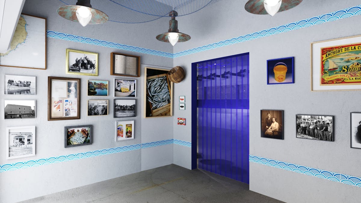 Ansjovisfabriek museumingang met audiogids en proeverij