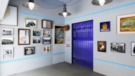 Ansjovisfabriek museumingang met audiogids en proeverij