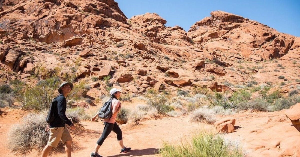 Valley of Fire gematigde wandeling met gids vanuit Las Vegas