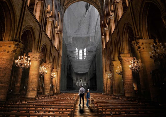 Wiederaufbau des Virtual-Reality-Erlebnisses Notre-Dame Flyview